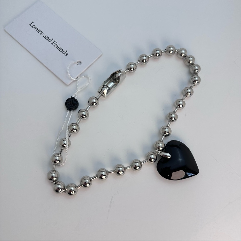 Lovers and Friends Parker Necklace in Silver & Black heart pendant - Picture 4 of 4